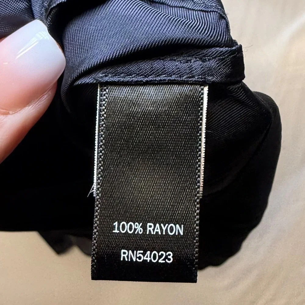 Banana Republic Black Satin Smocked Neck Trapeze Cocktail Dress Womens Size M‎